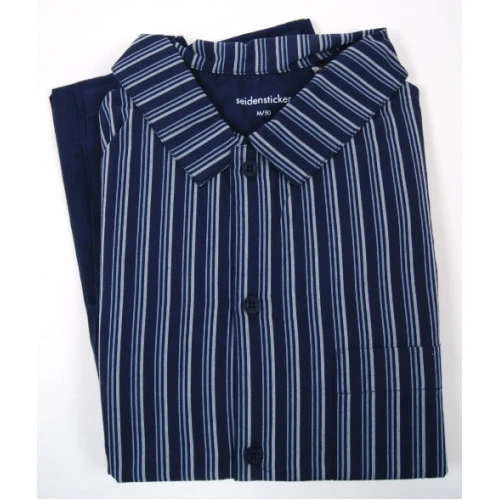 Seidensticker Pyjama Knoop | Navy Gestreept