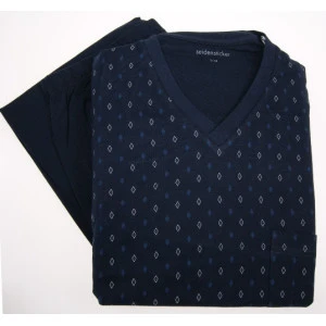 Seidensticker Pyjama | Donkerblauw Print
