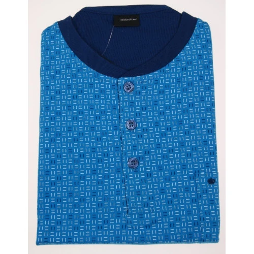 Seidensticker Nachthemd Korte Mouw | Fris Blauw Print