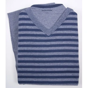 Seidensticker Pyjama Tricot | Jeansblauw Gestreept