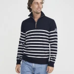 Holebrook Stellan Windblocker Trui | Navy Wit Gestreept | www.pietkoopmans.nl