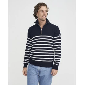 Holebrook Stellan Windblocker Trui | Navy Wit Gestreept