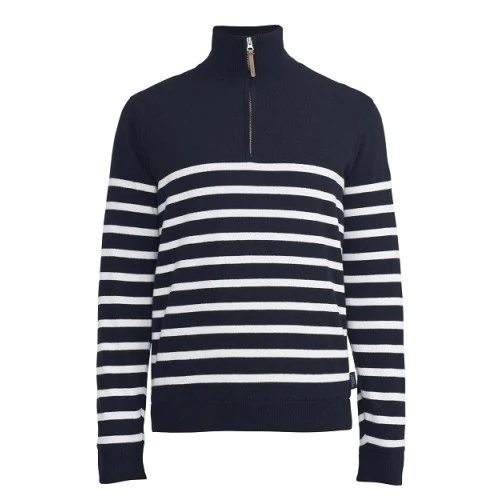 Holebrook Stellan Windblocker Trui | Navy Wit Gestreept | www.pietkoopmans.nl