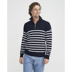 Holebrook Stellan Windblocker Trui | Navy Wit Gestreept