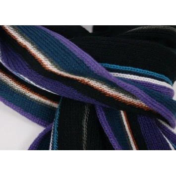 Shawl Tricot | Zwart Paars Gestreept | www.pietkoopmans.nl
