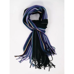 Shawl Tricot | Zwart Paars Gestreept
