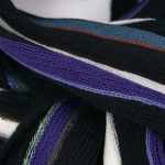 Shawl Tricot | Petrol Paars Gestreept | www.pietkoopmans.nl