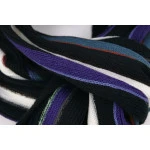 Shawl Tricot | Petrol Paars Gestreept | www.pietkoopmans.nl