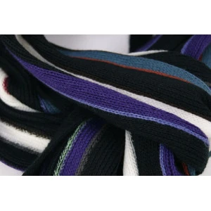 Shawl Tricot | Petrol Paars Gestreept