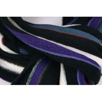 Shawl Tricot | Petrol Paars Gestreept | www.pietkoopmans.nl