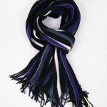 Shawl Tricot | Petrol Paars Gestreept | www.pietkoopmans.nl