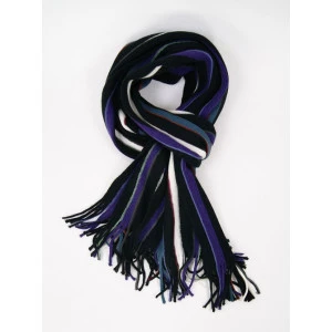Shawl Tricot | Petrol Paars Gestreept