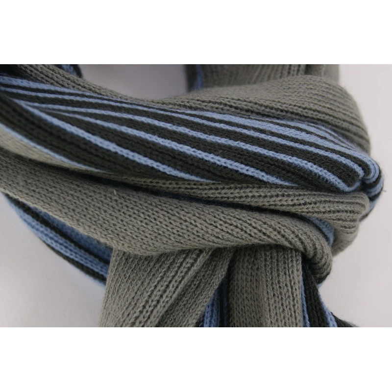 Tricot Shawl | Taupe Blauw Gestreept | www.pietkoopmans.nl