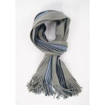 Tricot Shawl | Taupe Blauw Gestreept | www.pietkoopmans.nl