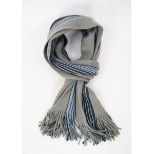Tricot Shawl | Taupe Blauw Gestreept