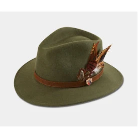 Alan Paine Fedora Hoed | Olijf