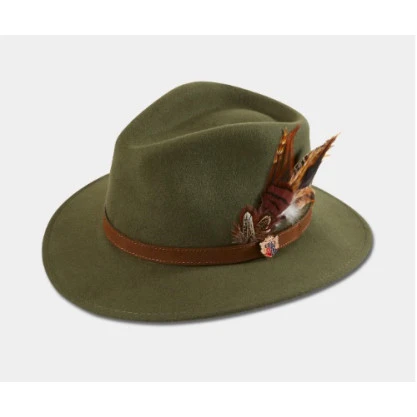 Alan Paine Fedora Hoed | Olijf | www.pietkoopmans.nl