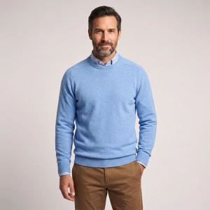 Alan Paine Lamswol Trui Ronde Hals | Blauw