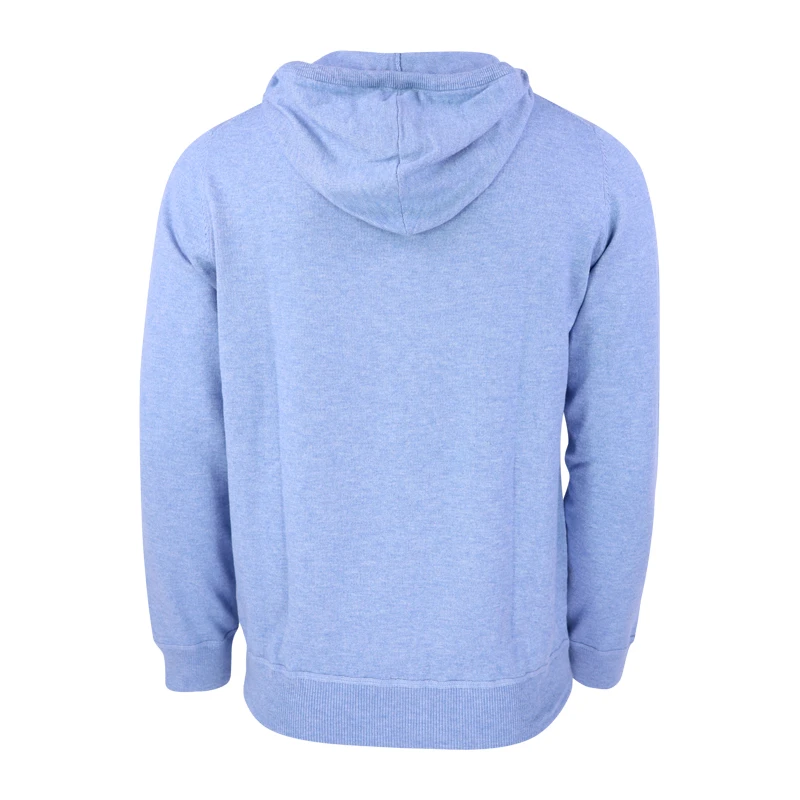Alan Pain Fijngebreide Hoodie | Lichtblauw | www.pietkoopmans.nl