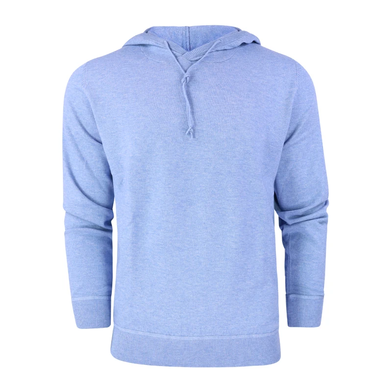 Alan Pain Fijngebreide Hoodie | Lichtblauw | www.pietkoopmans.nl
