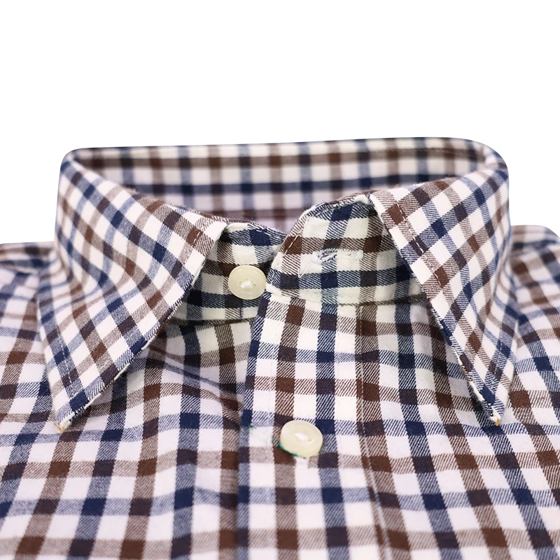 Alan Paine Overhemd Flanel | Navy Bruin Geruit | www.pietkoopmans.nl