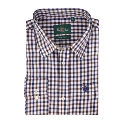 Alan Paine flanel overhemd | Navy Bruin Geruit