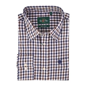 Alan Paine flanel overhemd | Navy Bruin Geruit