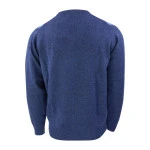 Alan Paine Lamswol Argyle Trui | Jeansblauw | www.pietkoopmans.nl