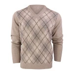 Alan Paine Lamswol Argyle Trui | Beige | www.pietkoopmans.nl