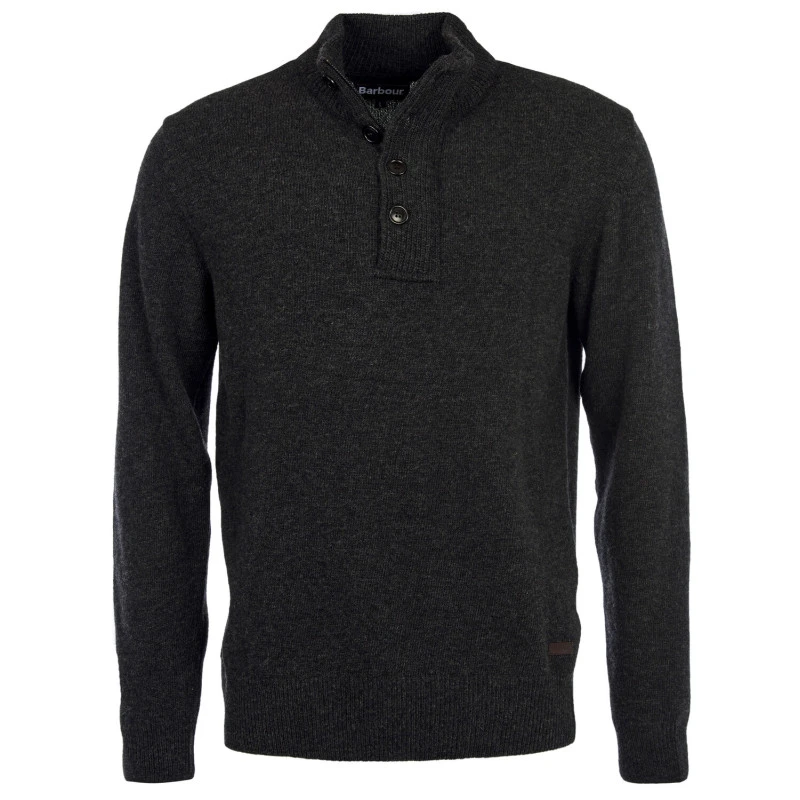 Barbour Lamswol Troye Trui | Antraciet | www.pietkoopmans.nl