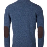 Barbour Lamswol Troye Trui | Blauw Melange | www.pietkoopmans.nl