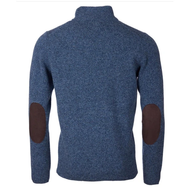 Barbour Lamswol Troye Trui | Blauw Melange | www.pietkoopmans.nl