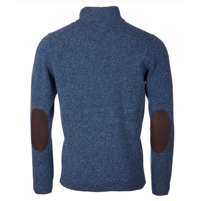 Barbour Lamswol Troye Trui | Blauw Melange | www.pietkoopmans.nl