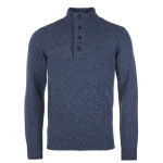 Barbour Lamswol Troye Trui | Blauw Melange | www.pietkoopmans.nl