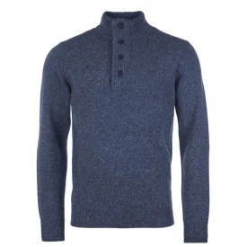 Barbour Lamswol Troye Trui | Blauw Melange