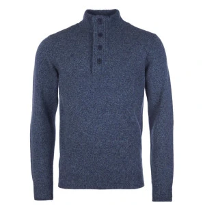 Barbour Lamswol Troye Trui | Blauw Melange