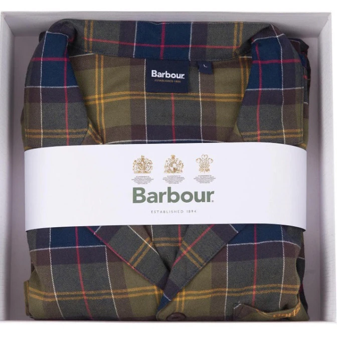 Barbour Flanel Pyjama | Olijf Tartan | www.pietkoopmans.nl