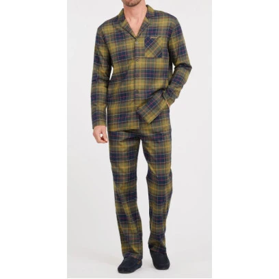 Barbour Flanel Pyjama | Olijf Tartan | www.pietkoopmans.nl