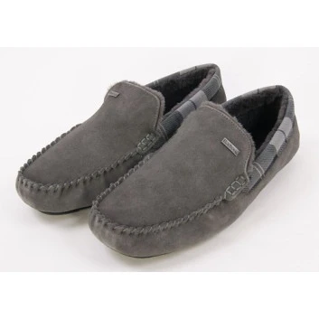 Barbour Luxe Pantoffel | Suede Grey | www.pietkoopmans.nl