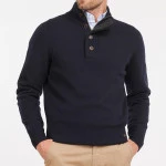 Barbour Lamswol Troye Trui | Navy | www.pietkoopmans.nl