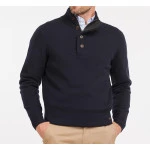 Barbour Lamswol Troye Trui | Navy | www.pietkoopmans.nl
