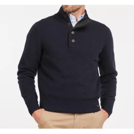Barbour Lamswol Troye Trui | Navy