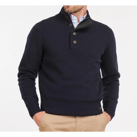 Barbour Lamswol Troye Trui | Navy | www.pietkoopmans.nl