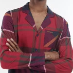 Barbour Flanel Pyjama | Laith Rood | www.pietkoopmans.nl