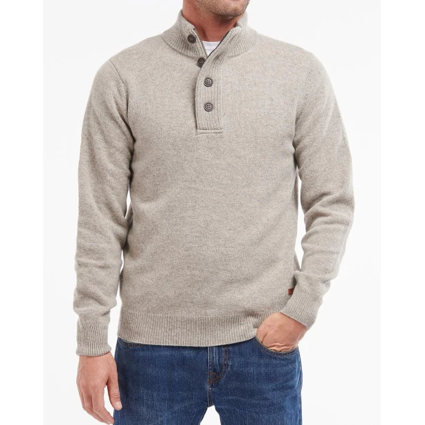 Barbour Lamswol Troye Trui | Beige | www.pietkoopmans.nl