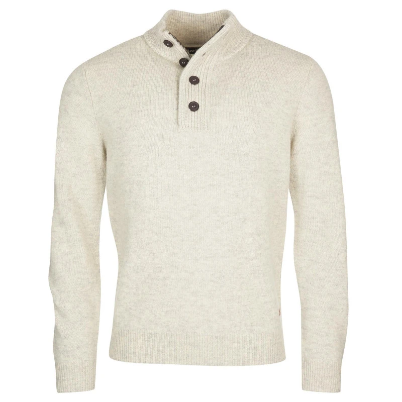 Barbour Lamswol Troye Trui | Stone | www.pietkoopmans.nl