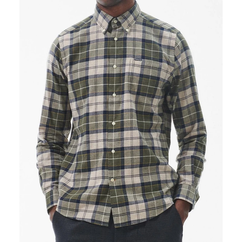 Barbour Overhemd Flanel Fortrose | Olijf | www.pietkoopmans.nl
