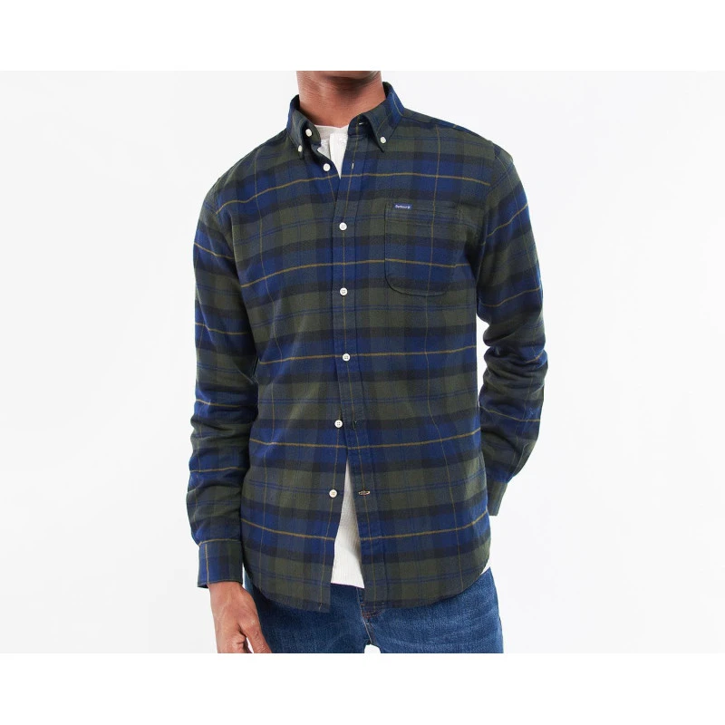 Barbour Overhemd Flanel Kyeloch | Olive Night | www.pietkoopmans.nl
