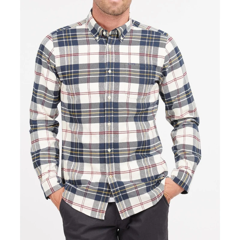 Barbour Overhemd Flanel Ronan | Ecru | www.pietkoopmans.nl