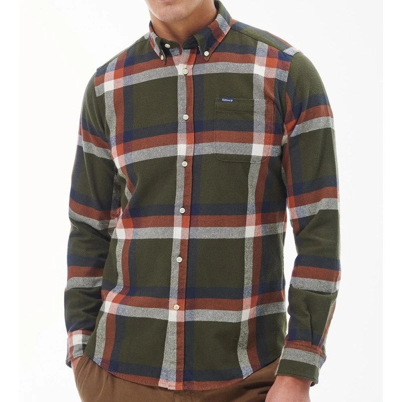 Barbour Overhemd Flanel Folley | Olijf | www.pietkoopmans.nl